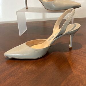 Authentic Manolo Blahnik Grey Sz 39 Sling backs